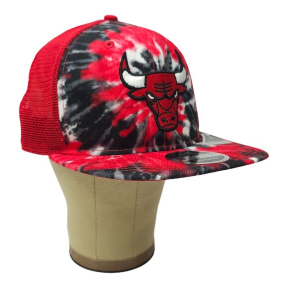 New Era 9Fifty Chicago Bulls Tie Dye Mesh Snapback Cap NBA Embroidered Hat NEW - Picture 3 of 14